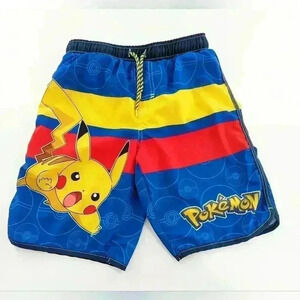 Nintendo Pokemon  Vibrant Colored Swim Trunks with Back Pocket Boys 10/12